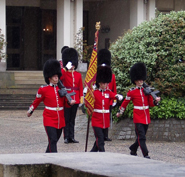 Scots Guards Colours being escorted from the Guards Chapel