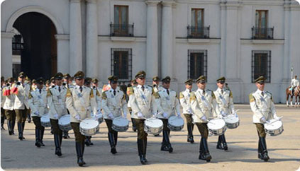 Changing the Guard at La Moneda Palace, Santiago, Chile