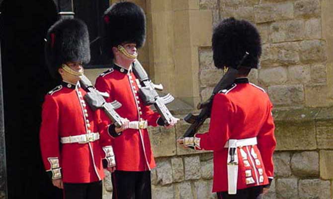 Changing The Guard Tower Of London Guards - queens guard hat called