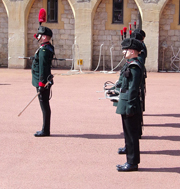 The buglers that accompany the band are front line infantry soldiers drawn from across The Rifles