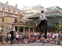 Street entertainers in Covent Garden Market